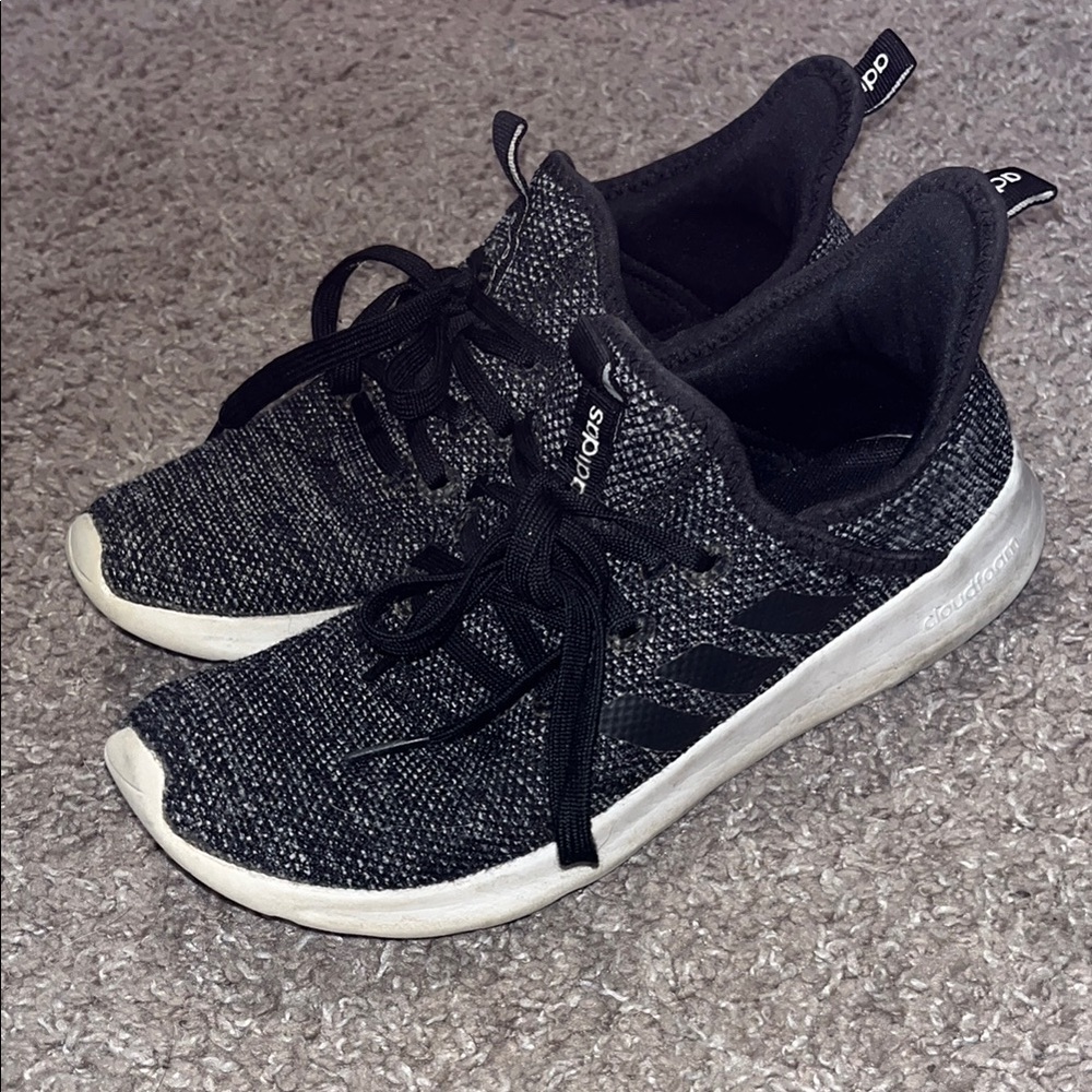 Adidas Black and White Cloudfoam Sneakers
